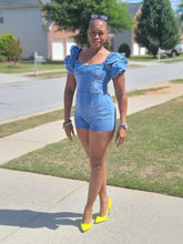 Load image into Gallery viewer, Arm candy jean romper
