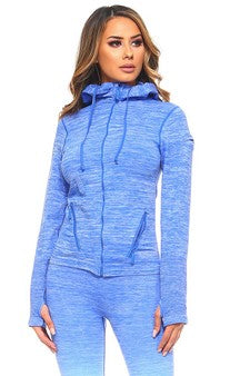 Blue Sports Jacket With Hoodie