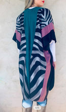 Load image into Gallery viewer, Multi zebra print cardigan duster
